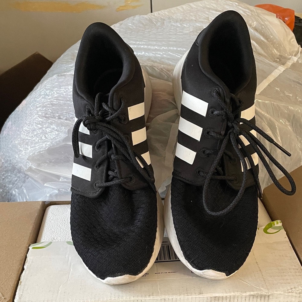 Adidas Black Sneakers with White Stripes